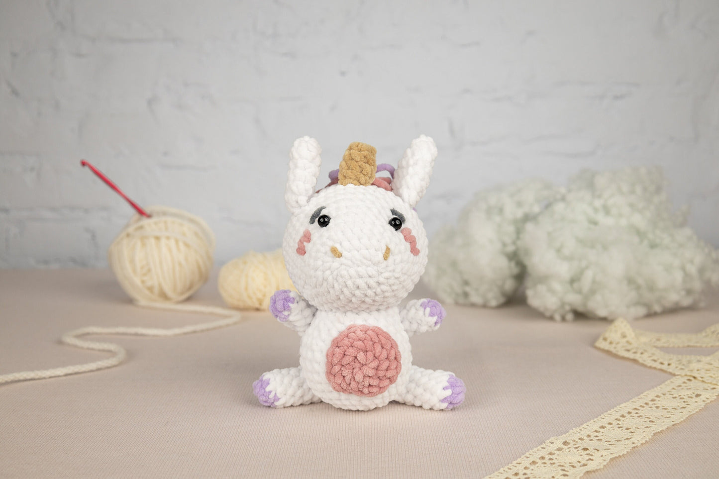 Plush Unicorn  - Crochet Amigurumi DIY kit