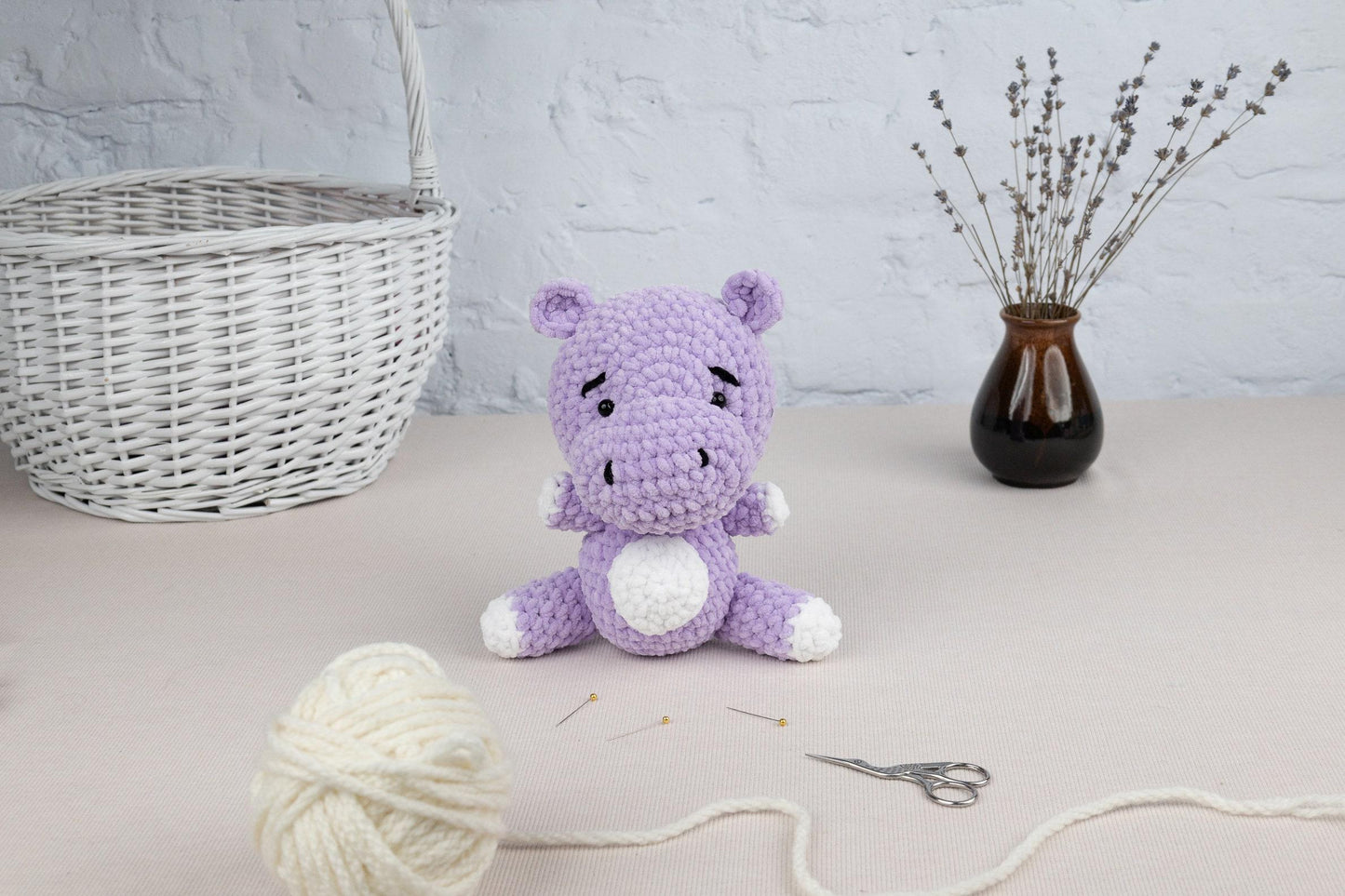 Crochet Hippo Plushie - Amigurumi Toys Readymade