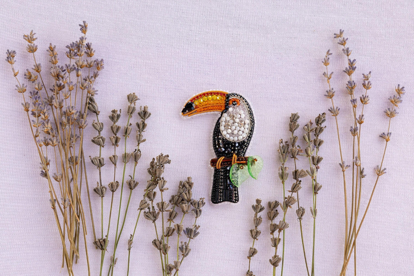Toucan Bird - Readymade Beaded Brooch