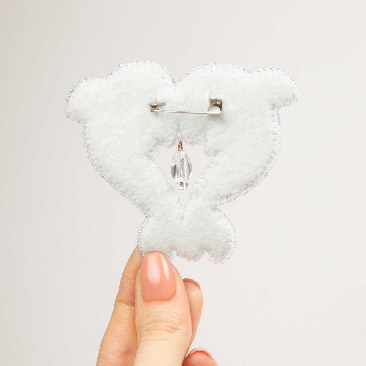 Blue Dolphins - Readymade Beaded Brooch