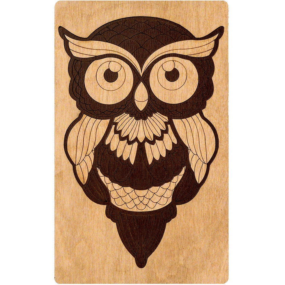 an owl with a big smile on its face