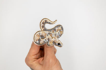 Python Snake - Readymade Beaded Brooch