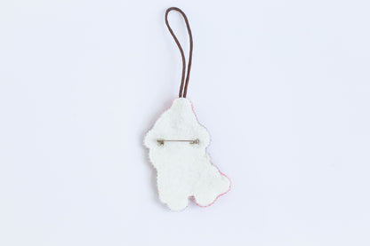 Christmas English Bulldog - Readymade Beaded Brooch