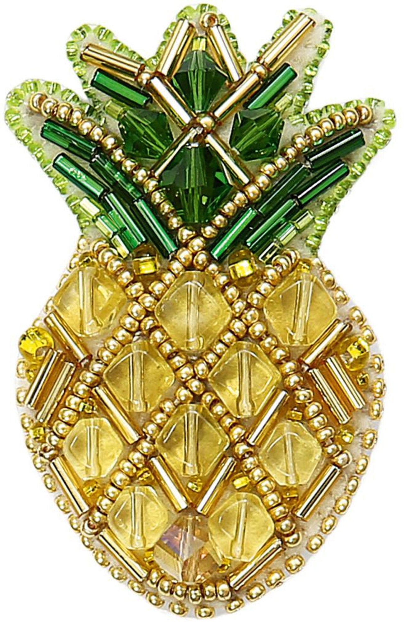 Pineapple - Readymade Beaded Brooch