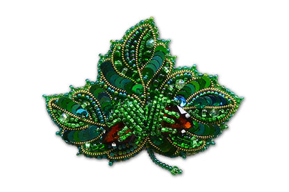 Hazel Leaf - Readymade Beaded Brooch