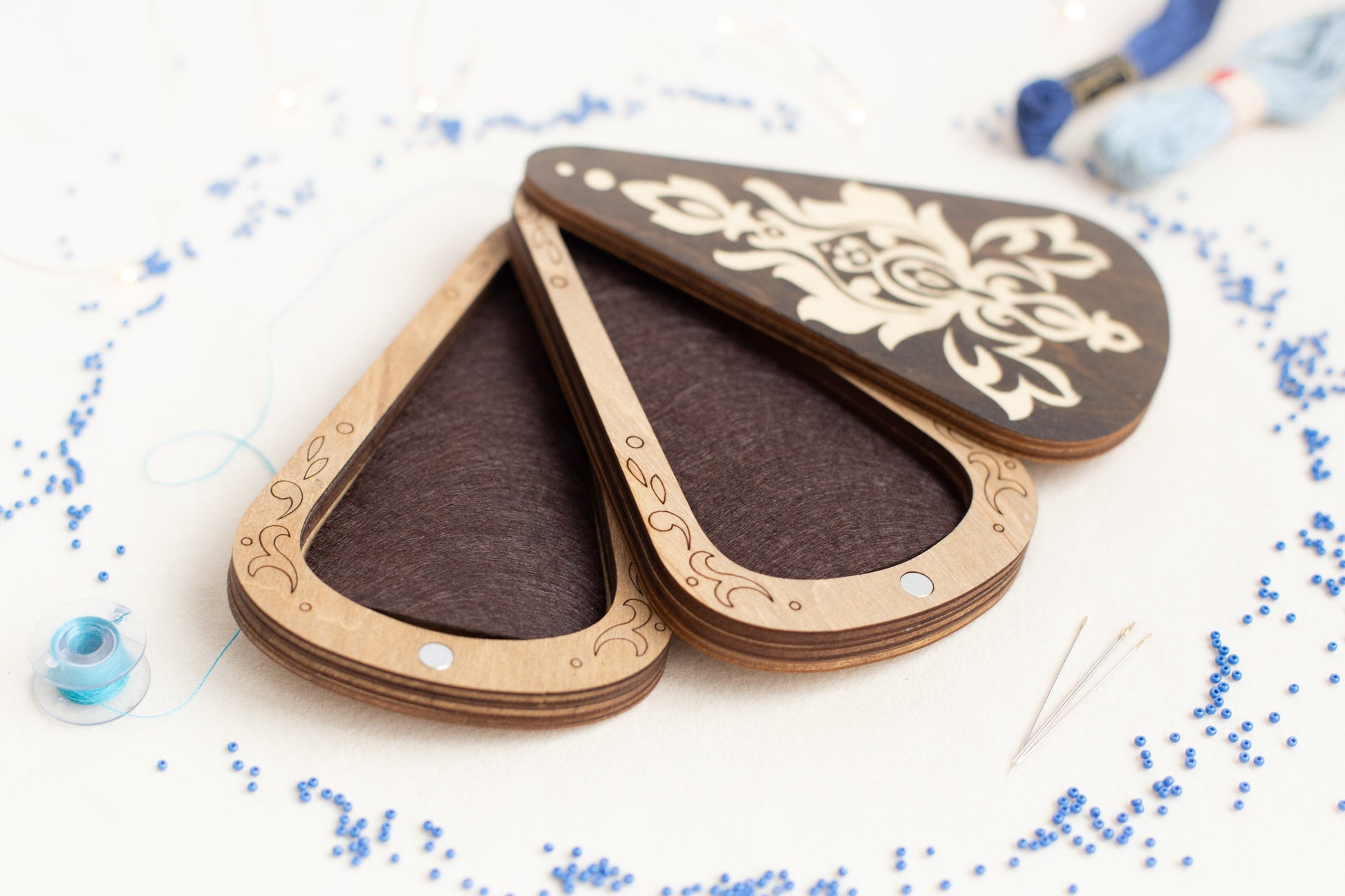 a couple of pieces of wood sitting on top of a table