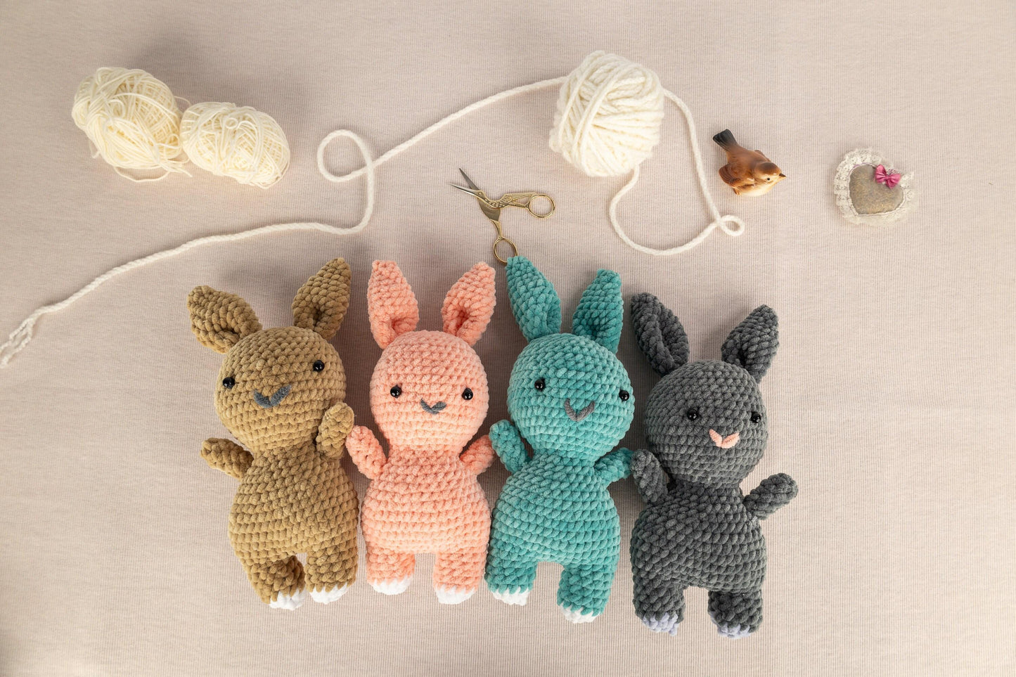 Crochet Bunny Plushie - Amigurumi Toys Readymade