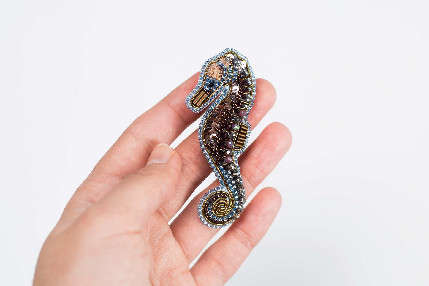 Seahorse - Readymade Beaded Brooch