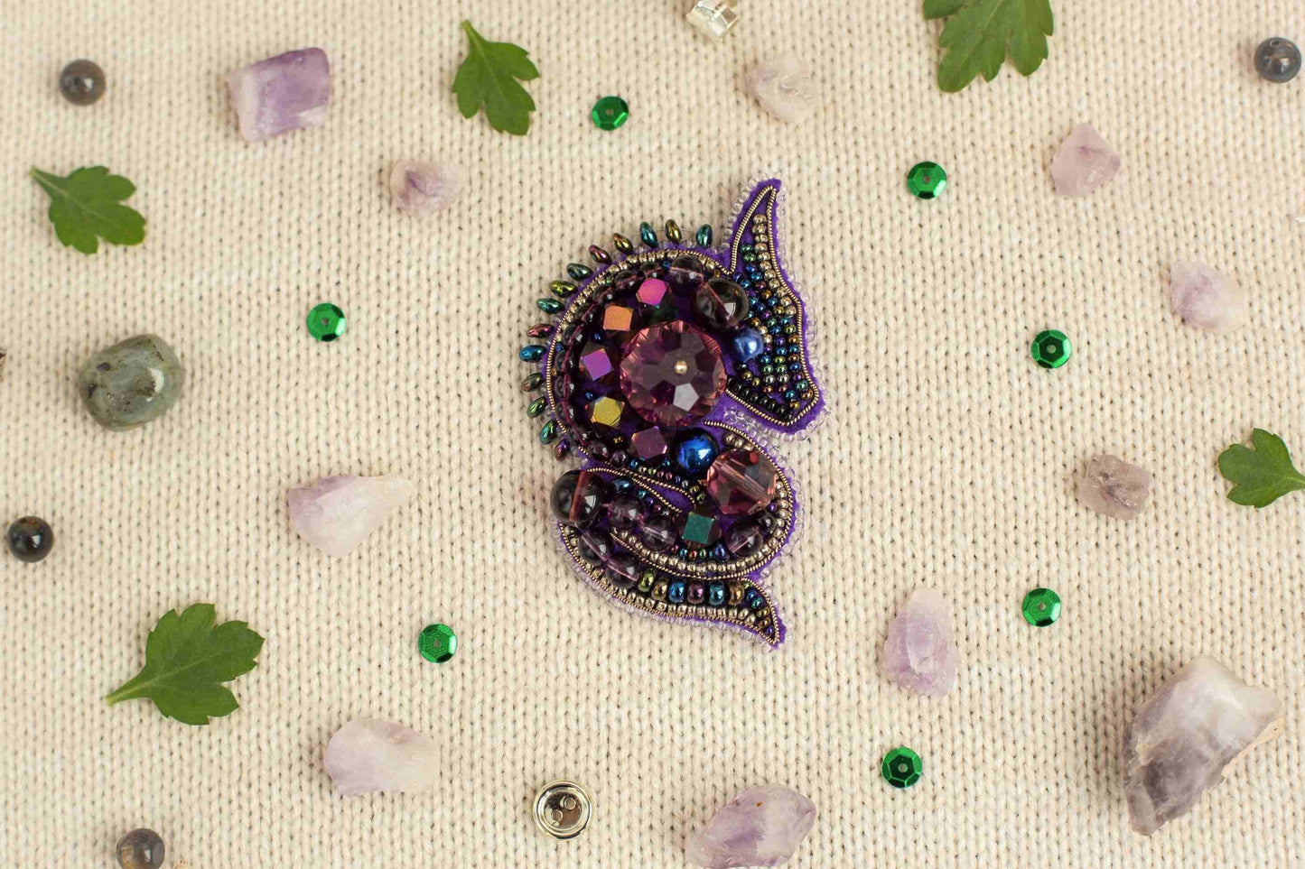 Dragon - Readymade Beaded Brooch