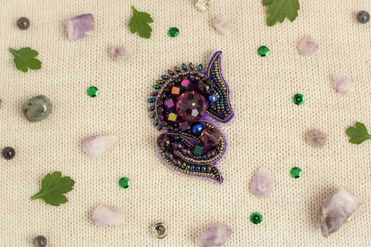 Dragon - Readymade Beaded Brooch