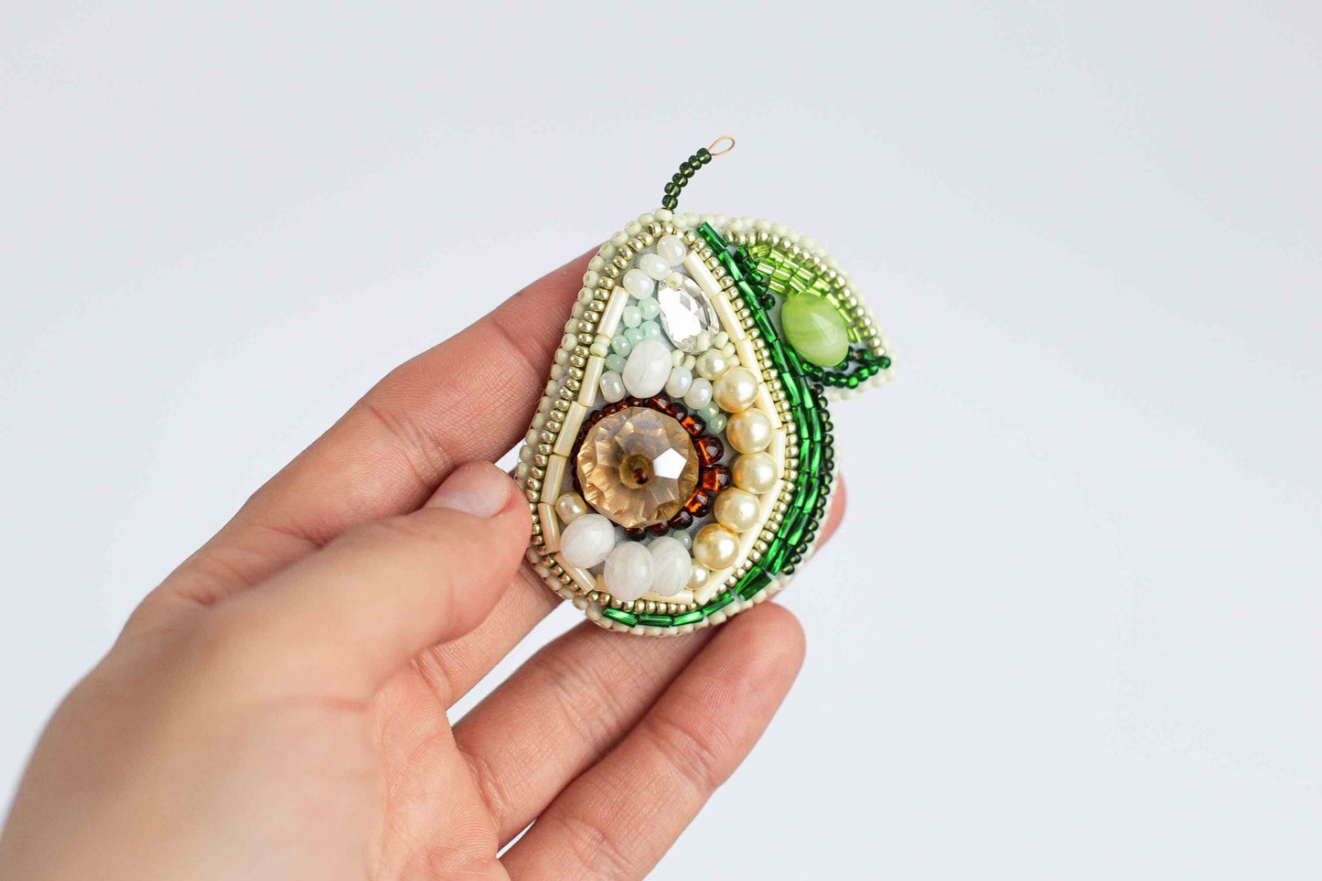 Avocado - Readymade Beaded Brooch