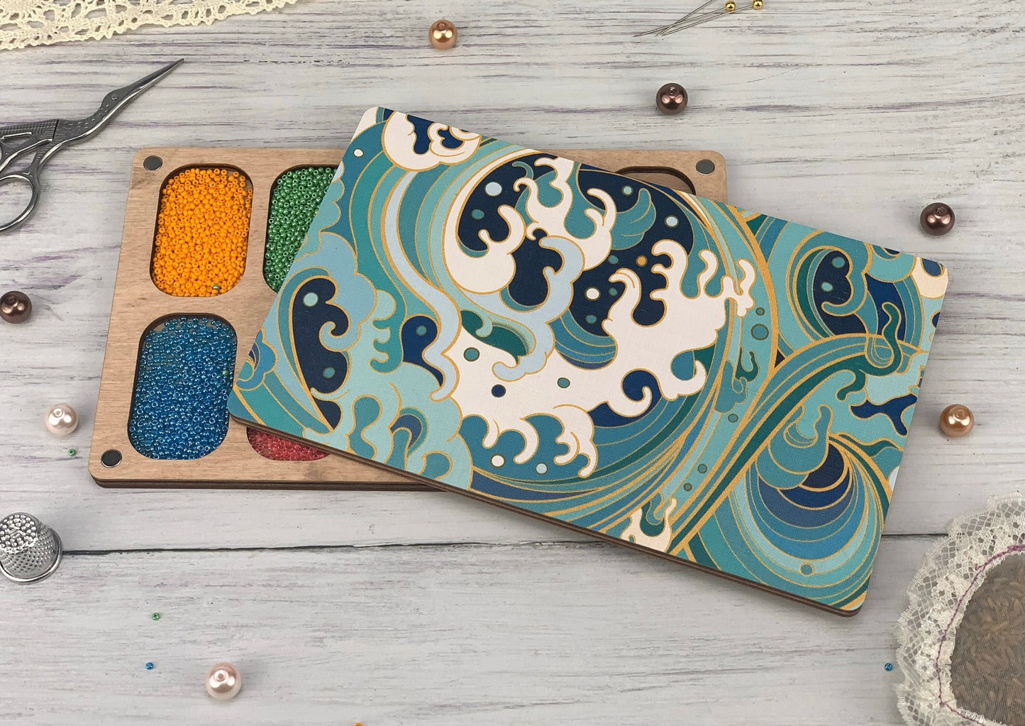 Wooden Seed Bead Organizer
