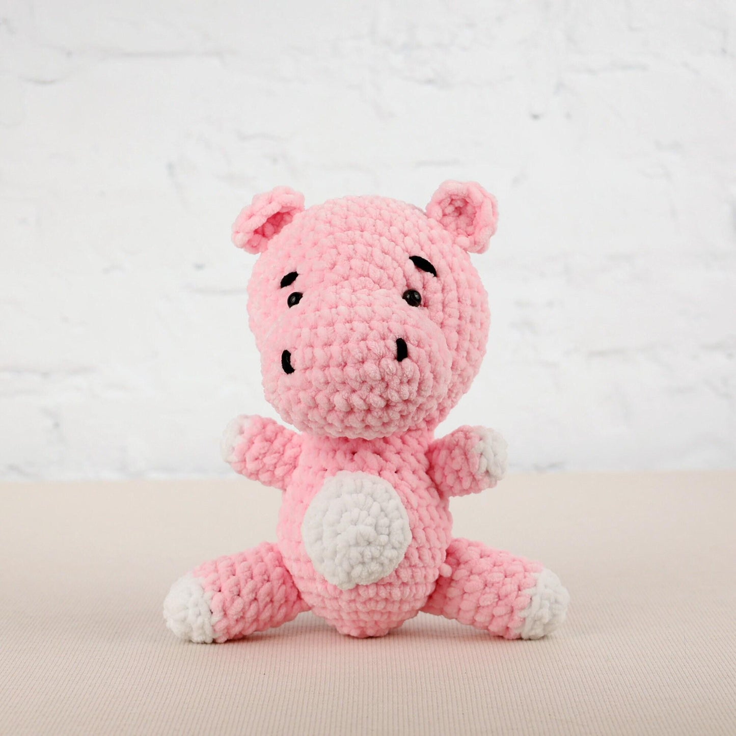 Crochet Hippo Plushie - Amigurumi Toys Readymade