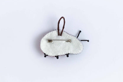 Ladybug Readymade Beaded Brooch