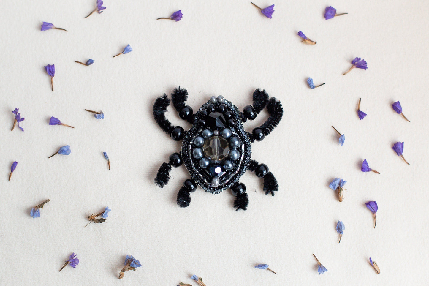 Spider - Readymade Beaded Brooch