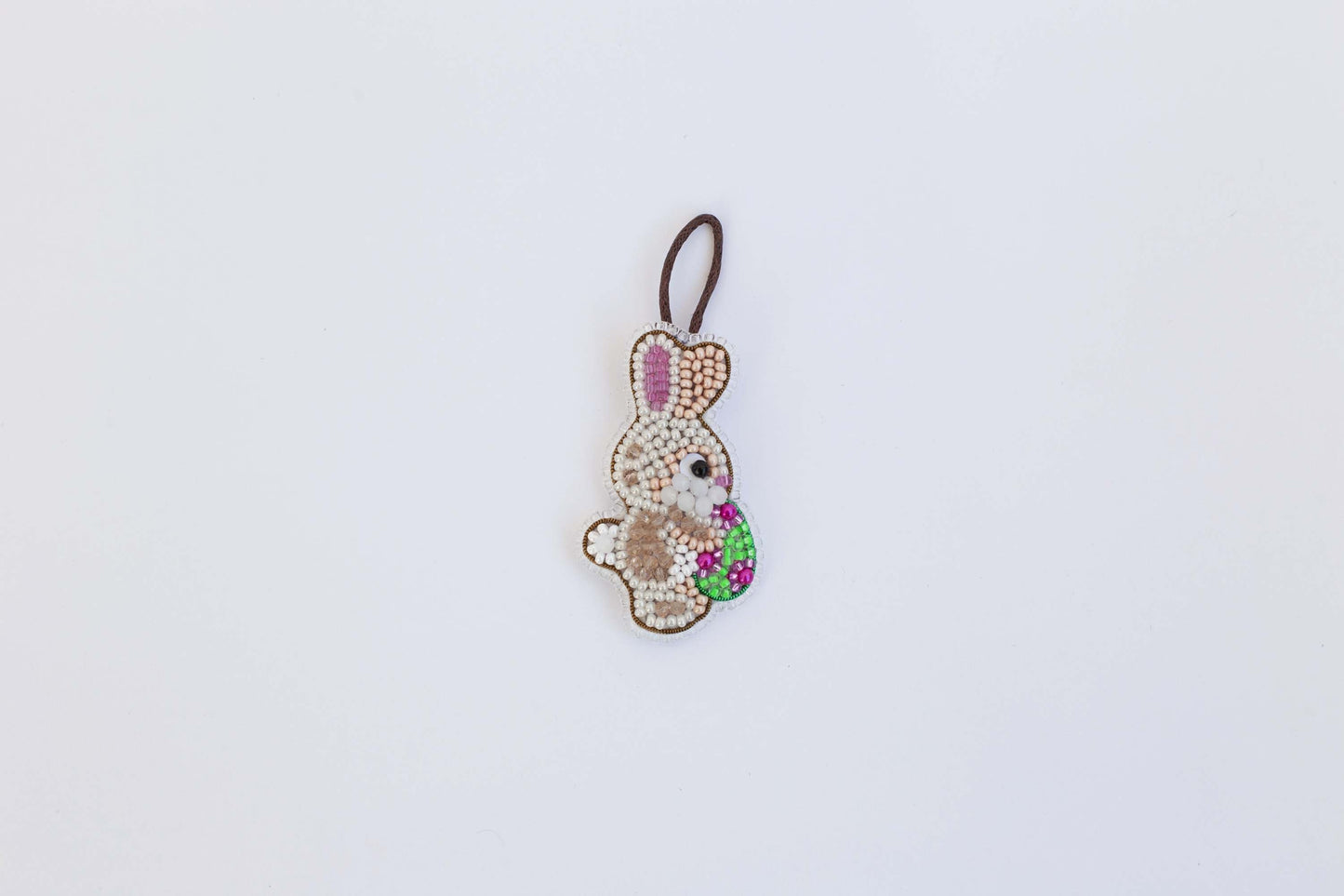 Easter Rabbit with Egg - Readymade Beaded Brooch