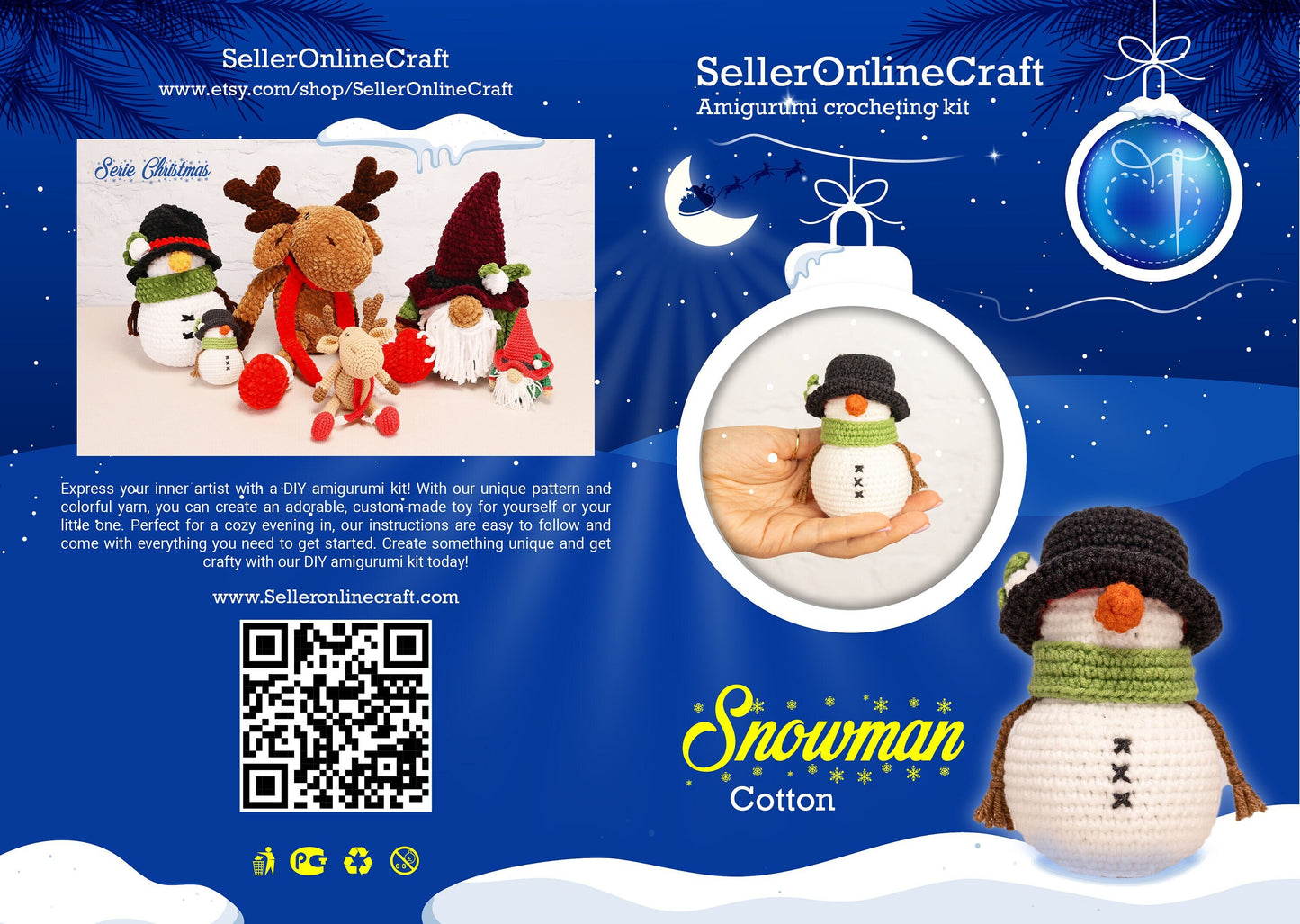 Crochet Snowman - Amigurumi PDF Pattern