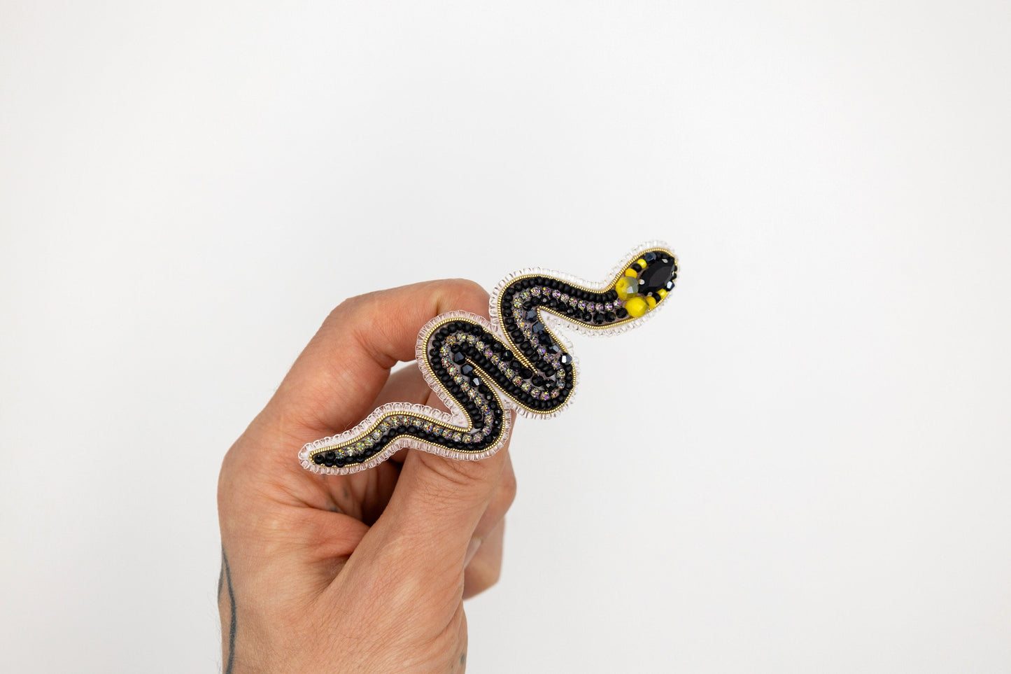 Snake - Readymade Beaded Brooch