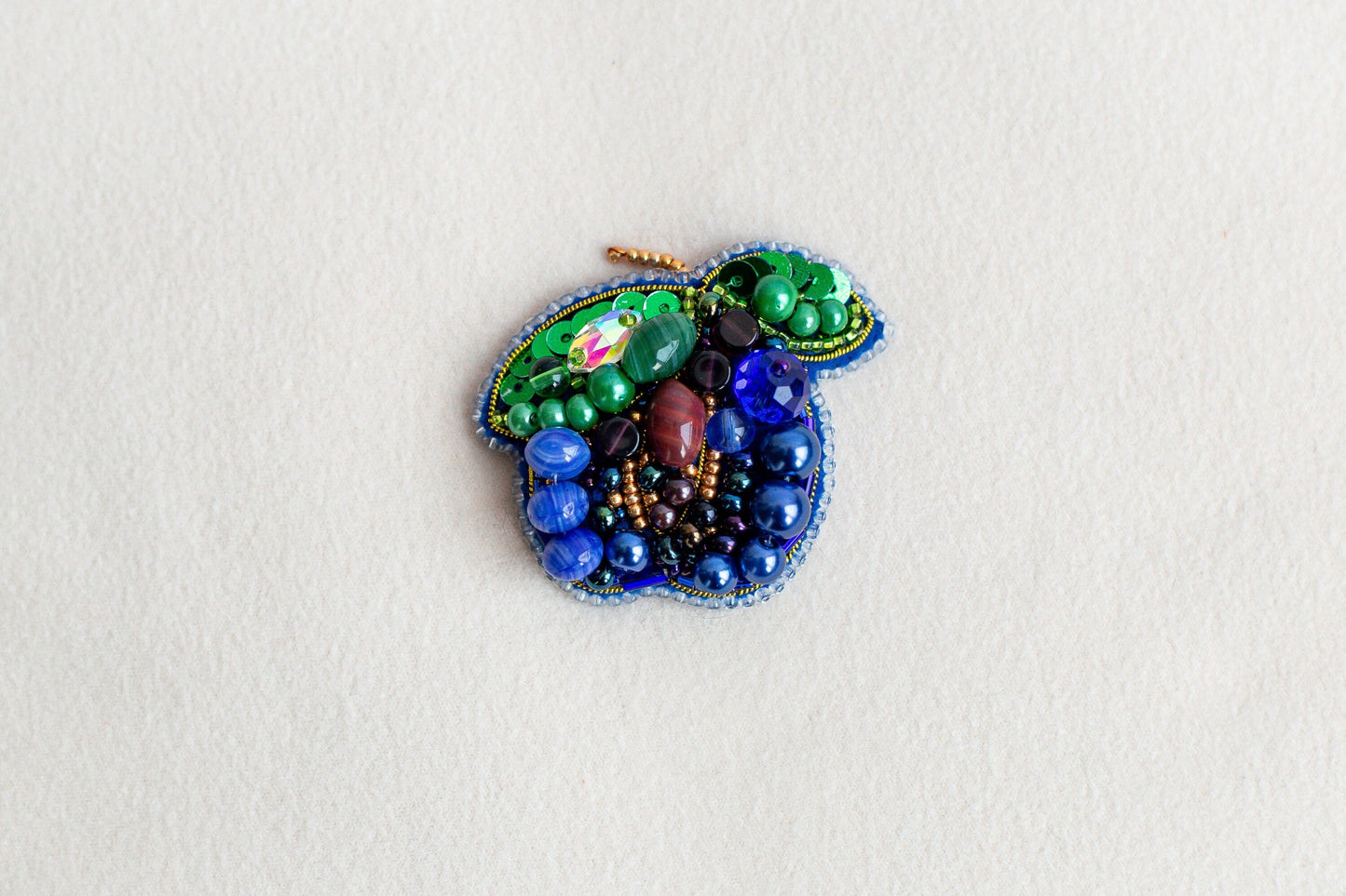 Plum - Readymade Beaded Brooch