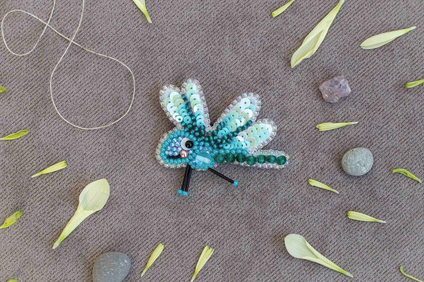 Little Dragonfly - Readymade Beaded Brooch