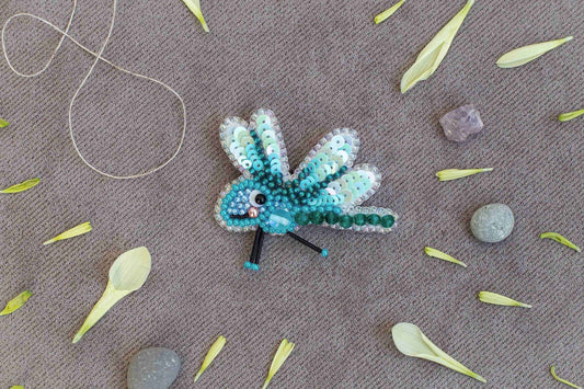 Little Dragonfly - Readymade Beaded Brooch