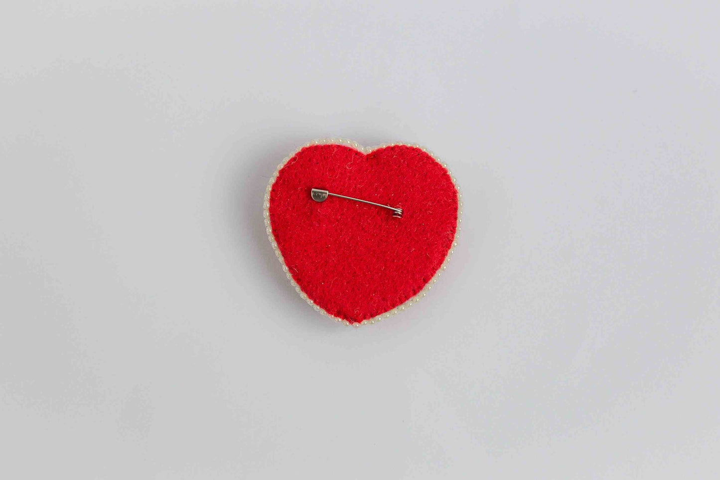 Red Heart - Readymade Beaded Brooch