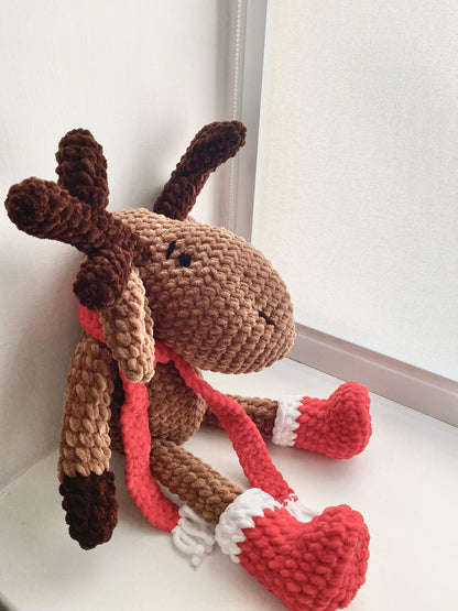 Christmas Reindeer Plushie - Amigurumi Toys Readymade
