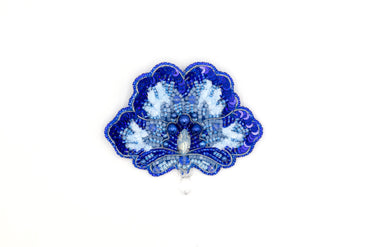 Blue Flower - Readymade Beaded Brooch