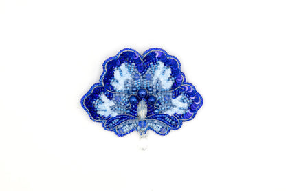 Blue Flower - Readymade Beaded Brooch