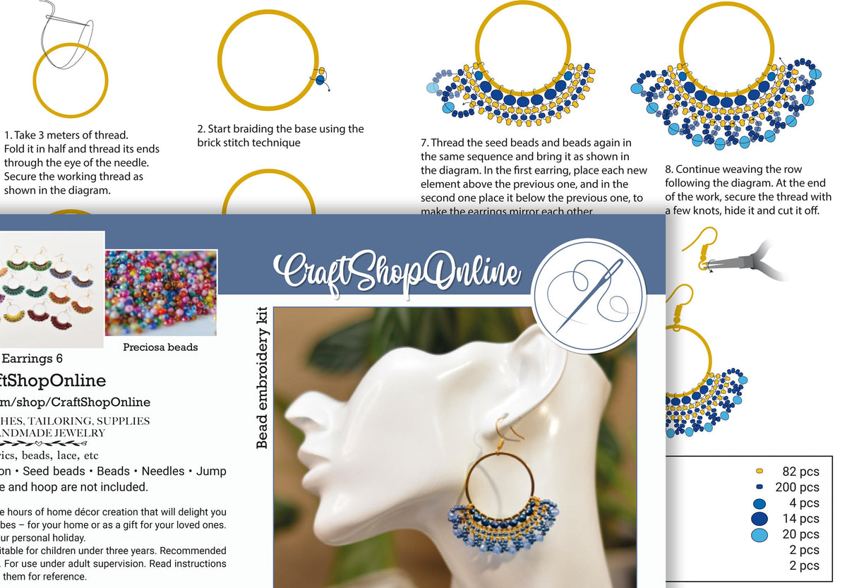 a brochure showing how to make beaded hoop earrings