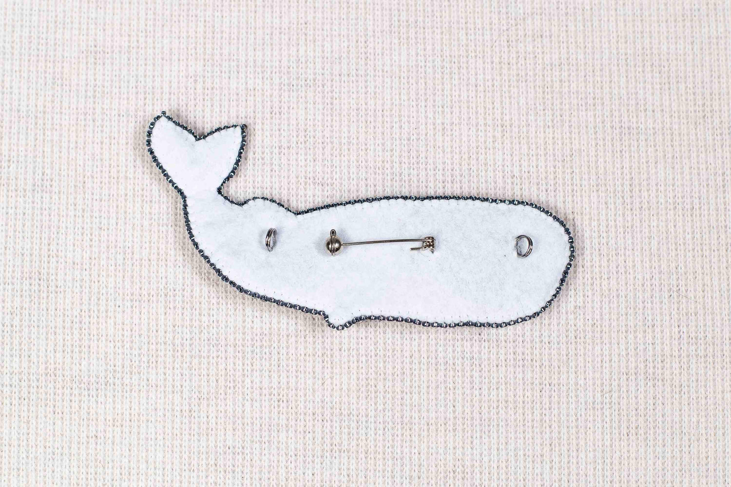 Whale - Readymade Beaded Brooch