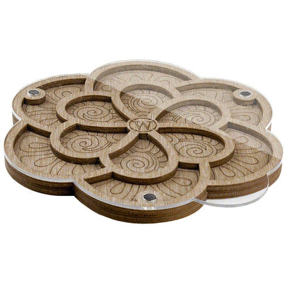 a set of six wooden coasters sitting on top of each other