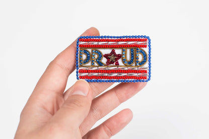 USA Patriotic - Readymade Beaded Brooch