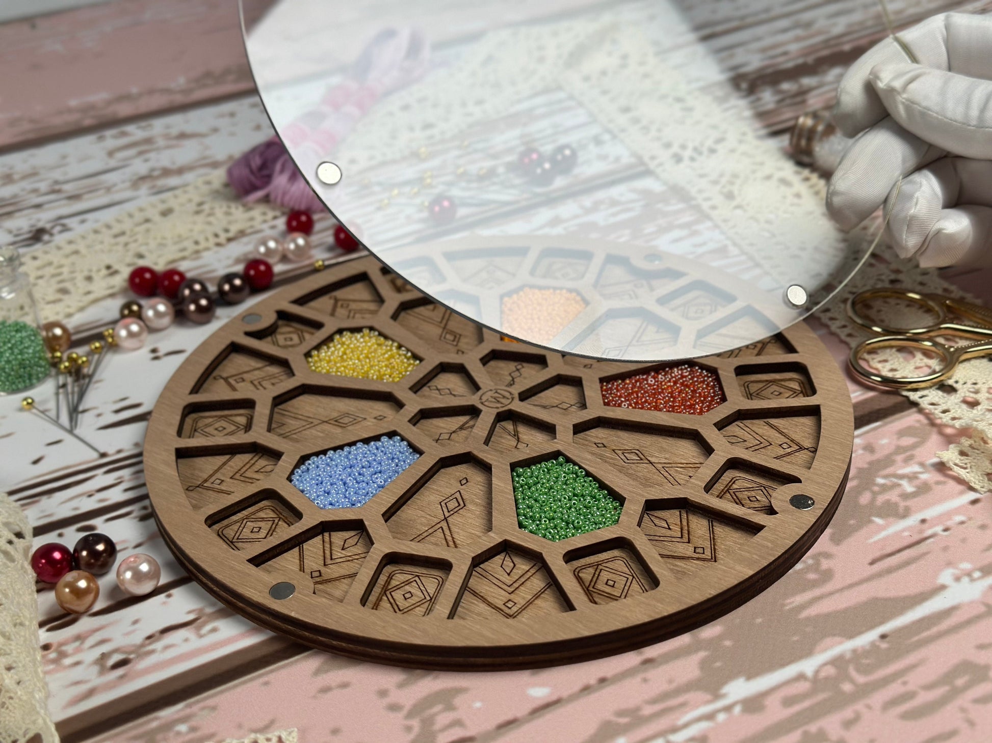 a close up of a person&#39;s hand holding a circular object