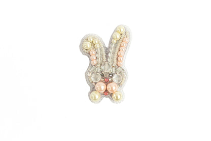 White Rabbit - Readymade Beaded Brooch