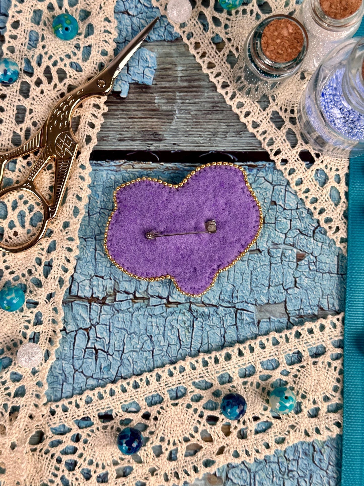 a close up of a piece of cloth with a heart on it