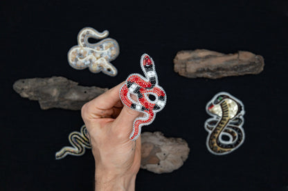 Coral Snake - Readymade Beaded Brooch
