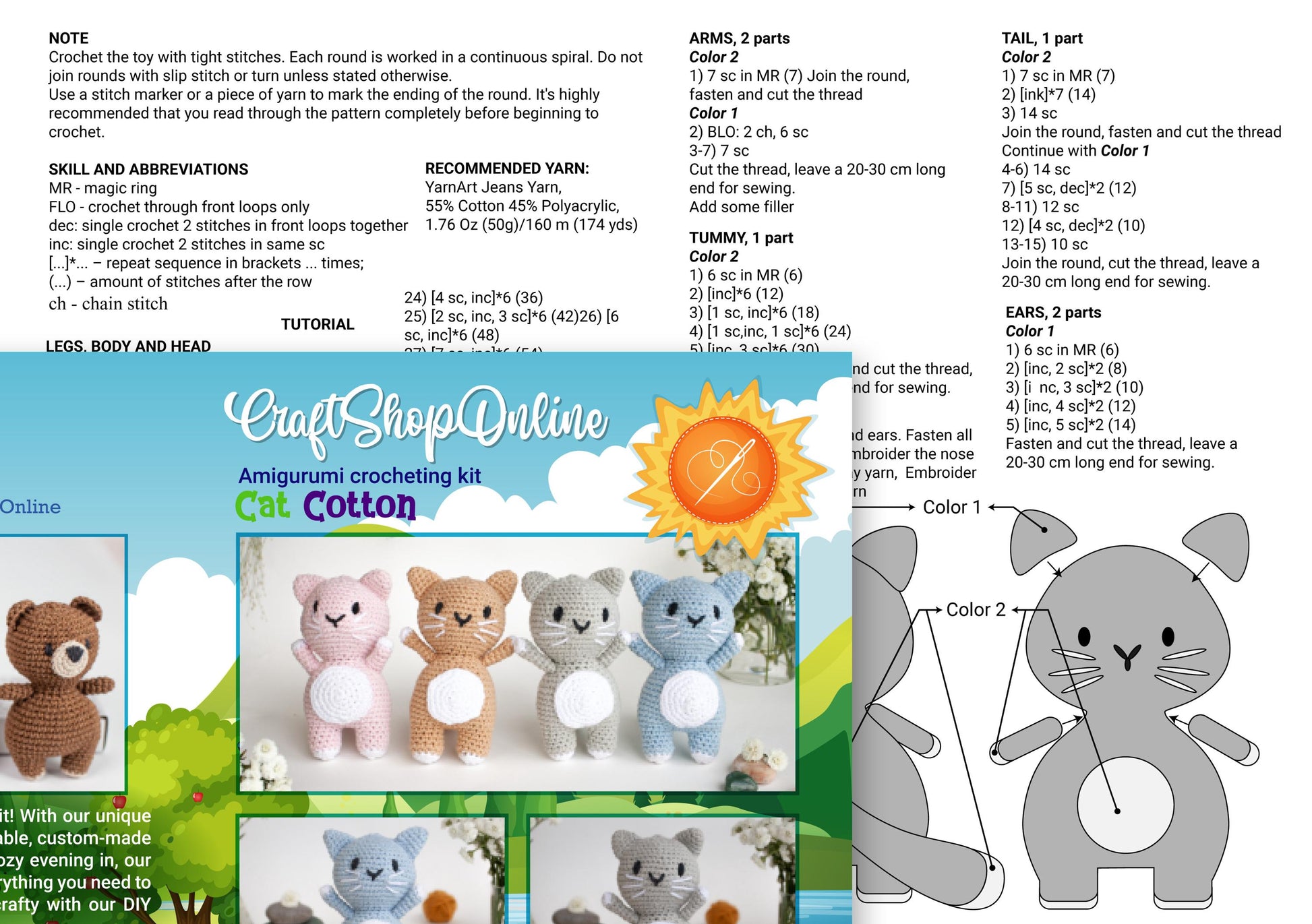 a picture of a stuffed animal with instructions