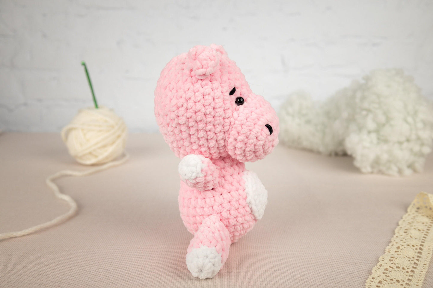 Crochet Hippo Plushie - Amigurumi Toys Readymade