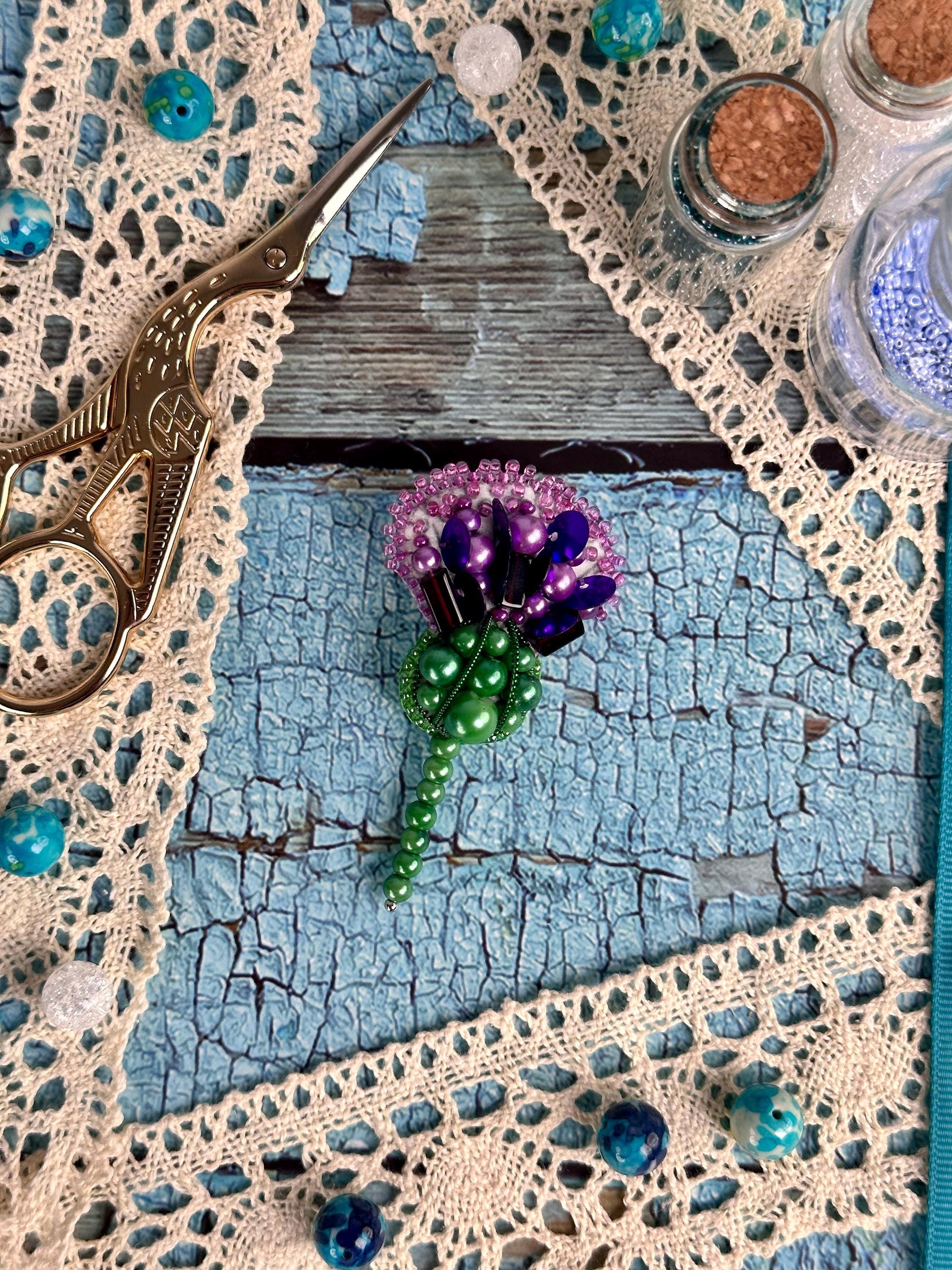 a pair of scissors sitting on top of a table