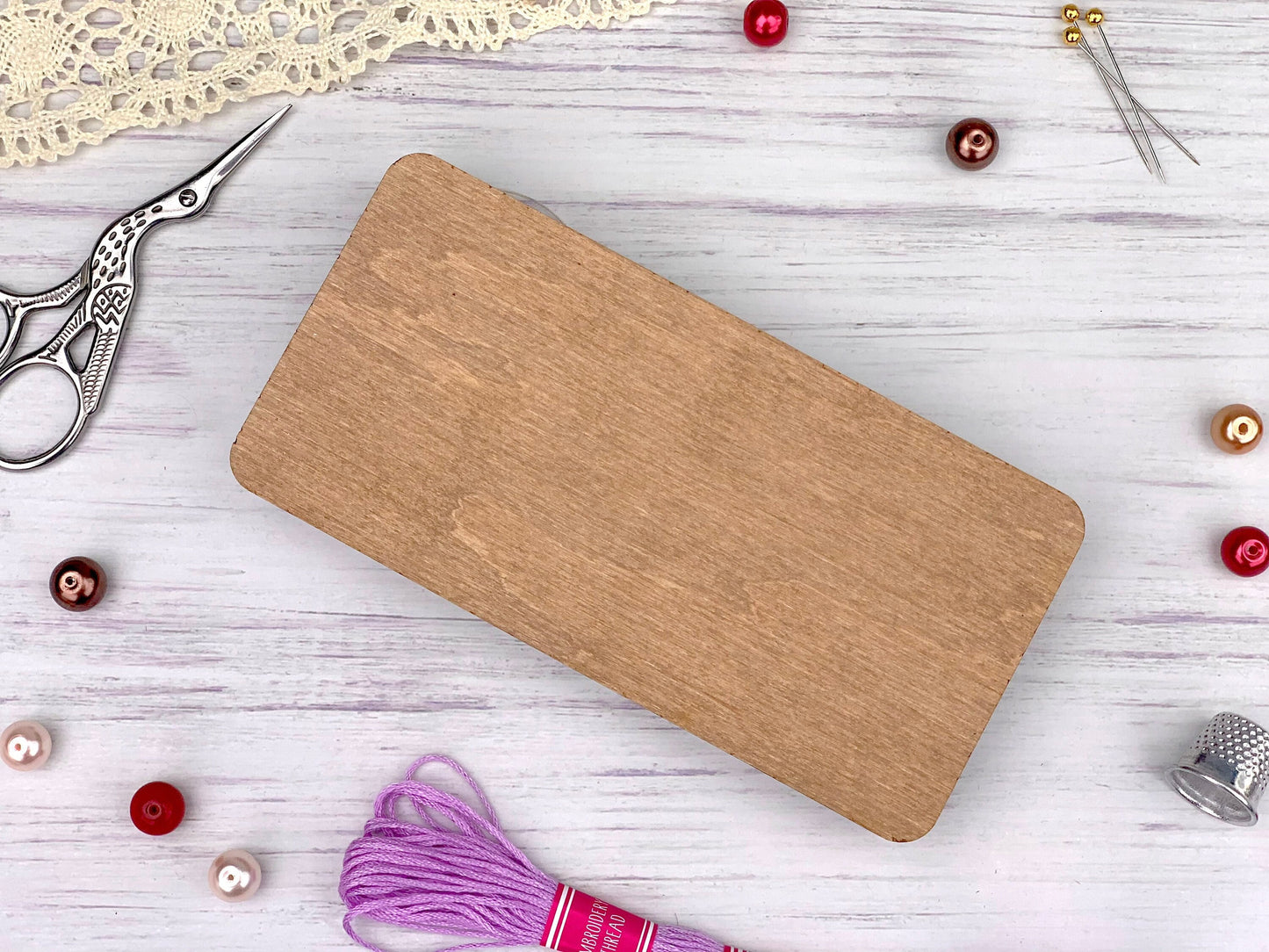 Wooden Craft Organizer Box with Clear Lid