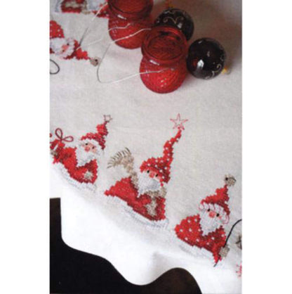 Christmas Gnomes Table Topper Cross stitch Embroidery DIY Kits