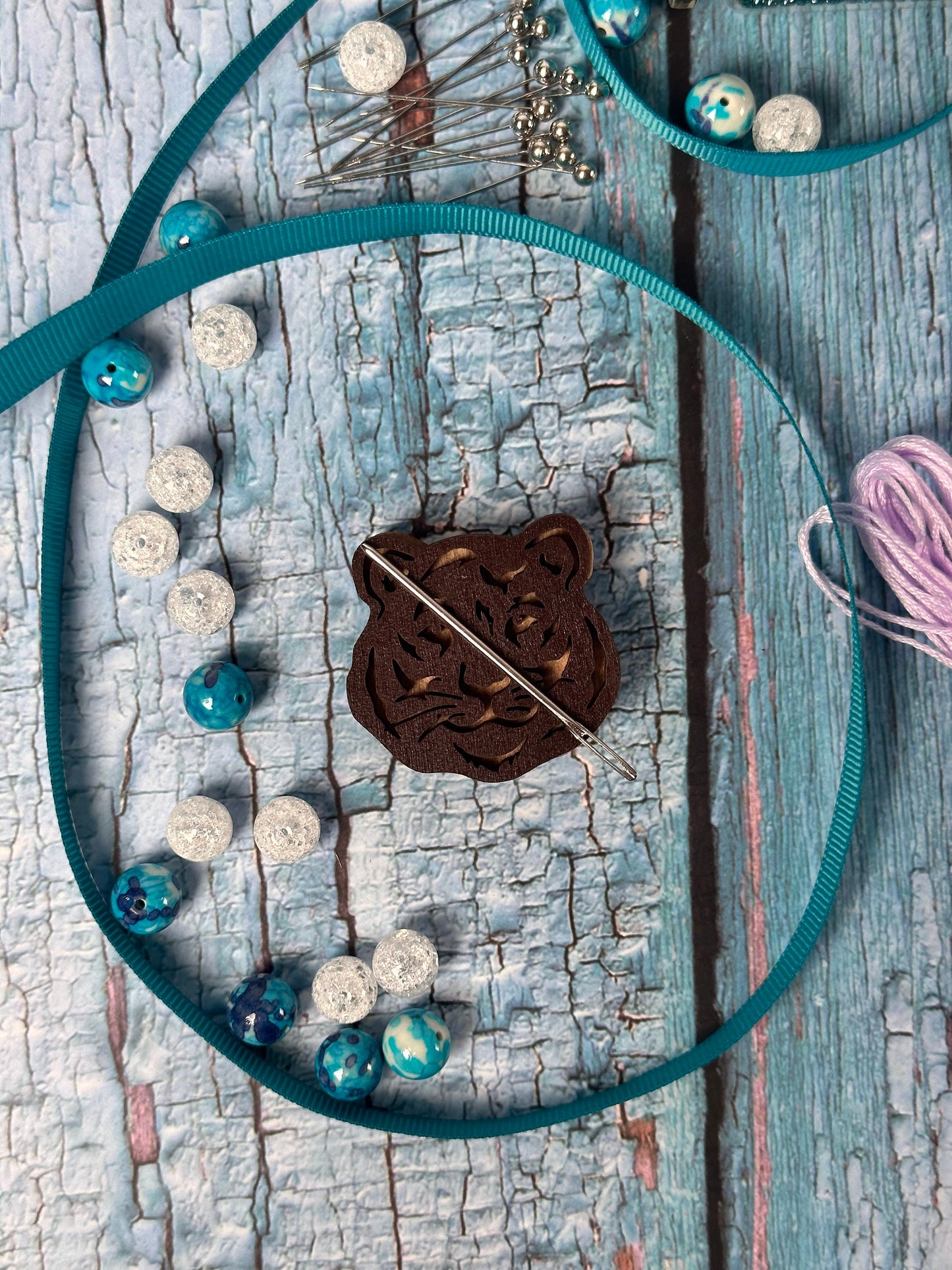 a close up of a piece of art on a table