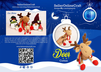Crochet Christmas Reindeer - Amigurumi PDF Pattern