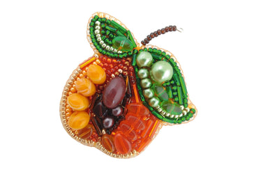 Apricot - Readymade Beaded Brooch
