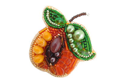 Apricot - Readymade Beaded Brooch