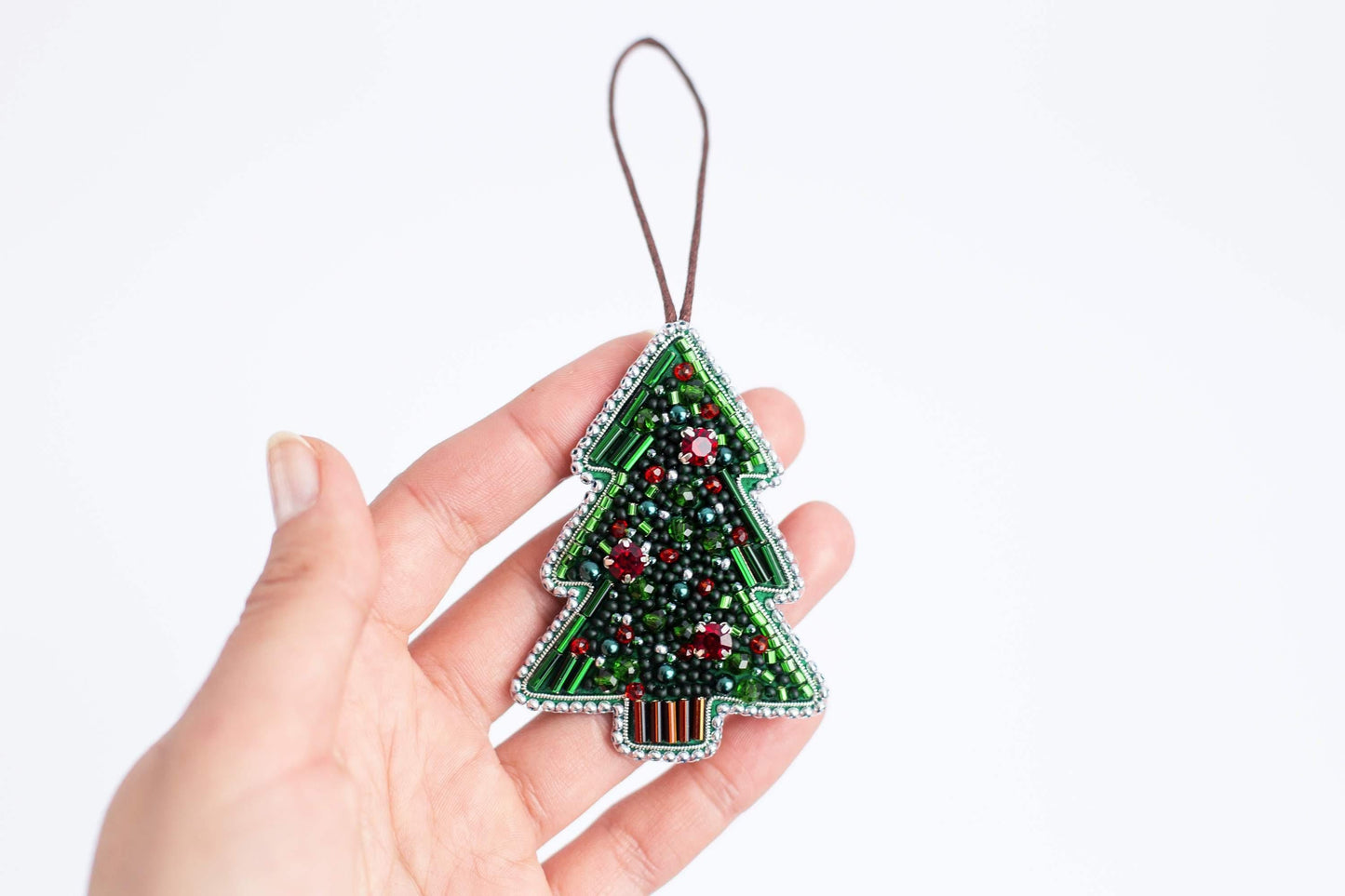 Christmas Tree - Readymade Beaded Brooch