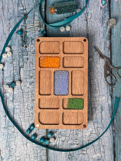 a close up of a tray of food on a table