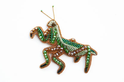 Praying Mantis - Readymade Beaded Brooch