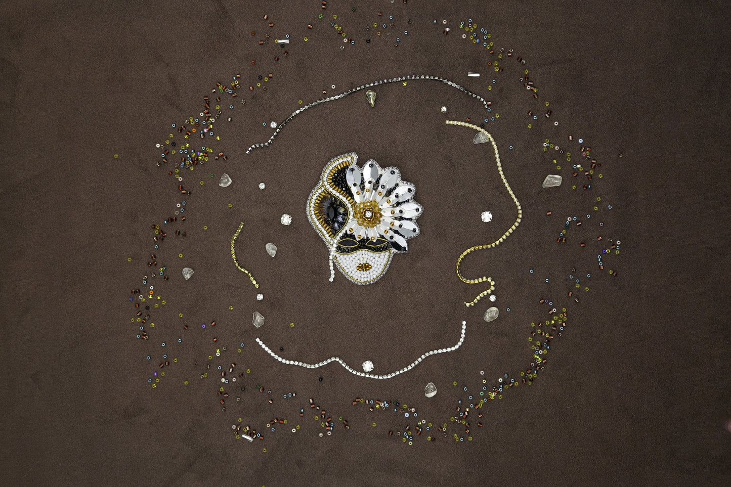 Carnival Mask - Readymade Beaded Brooch